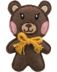 Мягкая игрушка для кошек Медведь джут текстиль коричневый 10 см Trixie