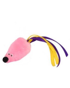 Мягкая игрушка для кошек Мышь с мятой искусственный мех текстиль розовый 7 см Gosi