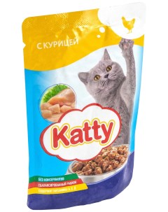 Влажный корм для кошек с курицей 85 г Katty