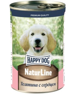 Консервы для щенков NATUR LINE с телятиной и сердцем 410г Happy dog