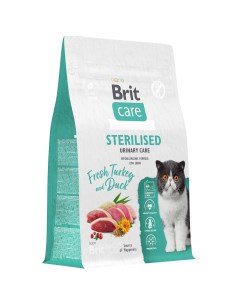 Сухой корм для кошек CARE Cat Sterilised Urinary Care с индейкой и уткой 0 4 кг Brit*