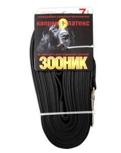 Поводок универсальный для собак капрон латекс металл черный длина 7 см Зооник