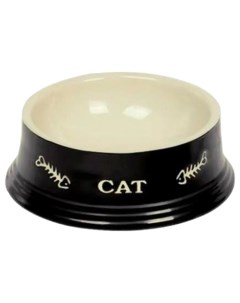 Одинарная миска для кошек керамика черный 0 14 л Nobby