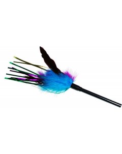 Дразнилка для кошек фиолетово синие перья 40 см Уют