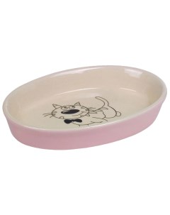 Одинарная миска для кошек керамика розовый Nobby