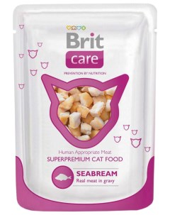 Влажный корм для кошек Care кусочки в желе с морским лещом 24шт по 80г Brit*