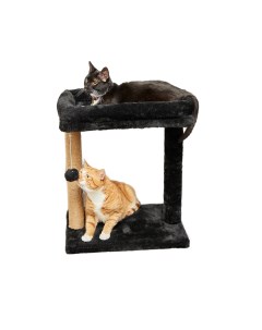 Когтеточка для кошек Вау Биг с бортиком лежаком 50 х 35 см столбик 50 см черный Бриси