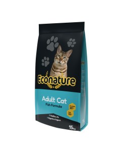 Сухой корм для кошек Adult Cat Fish Formula с рыбой 15 кг Econature