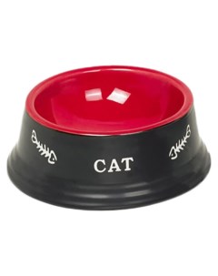 Одинарная миска для кошек керамика красный черный 0 14 л Nobby