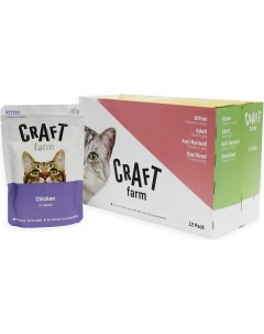 Влажный корм для котят Kitten курица 12 шт по 85 г Craft farm