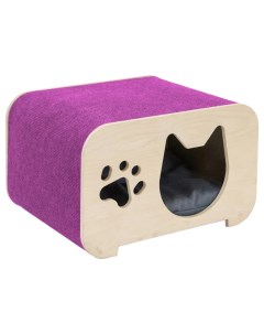 Домик для кошек Балу фиолетовый 44x34x28см Petshopru