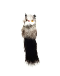 Игрушка для кошек Кот дружок искусственный мех корпус 7 см бело коричневая чёрная Nobrand