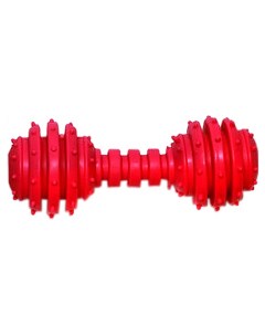 Жевательная игрушка для собак Гантель dental с колокольчиком красный длина 12 см Homepet