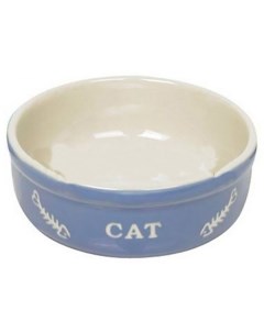 Одинарная миска для кошек керамика белый голубой 0 24 л Nobby