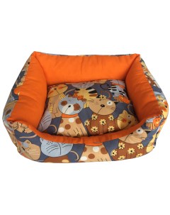 Лежак для собак и кошек хлопок 40x50x12см оранжевый разноцветный Монморанси