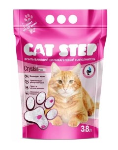 Впитывающий наполнитель для кошек Crystal Pink силикагелевый 3 8 л Cat step