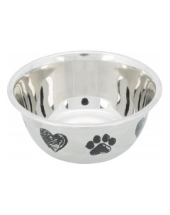Одинарная миска для собак нержавеющая сталь резина белый серебристый 0 5 л Trixie