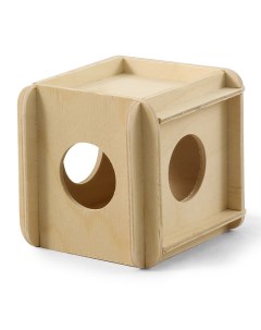 Домик кубик деревянный для грызунов 10х10х10 см Gamma