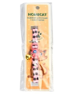 Ошейник для кошек Цветы с бубенчиком 20 30 см розовый Homecat