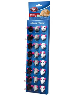 Мягкая игрушка для кошек Mouse House плюш в ассортименте 5 см 24 шт Trixie