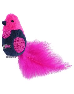 Игрушка пищалка для кошек плюш текстиль перья розовый синий 15 см Joyser