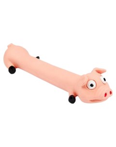 Жевательная игрушка для собак Долговязый поросенок с пищалкой длина 26 см Homepet