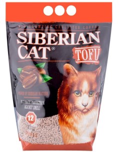 Комкующийся наполнитель Тофу соевый кофе 12 л Сибирская кошка