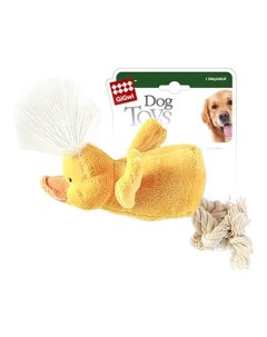 Мягкая игрушка для собак Утка с пищалкой длина 15 см Gigwi