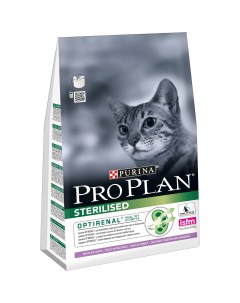 Сухой корм для кошек Sterilised Optirenal для стерилизованных индейка 3кг Pro plan