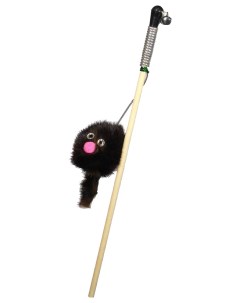 Дразнилка для кошек Зверек из норки на веревке черный 50 см Petto