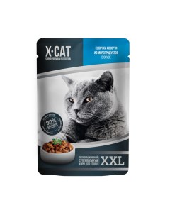 Влажный корм для кошек Premium Nutrition XXL ассорти из морепродуктов 85г X-cat