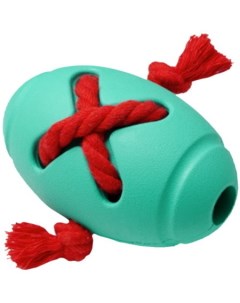 Развивающая игрушка для собак Silver Series мяч регби с канатом зеленый 8 см Homepet