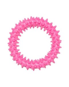 Жевательная игрушка для собак Кольцо с шипами розовый длина 9 см Homepet