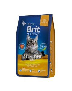 Сухой корм для кошек Premium Cat Sterilized курица утка 0 8кг Brit*
