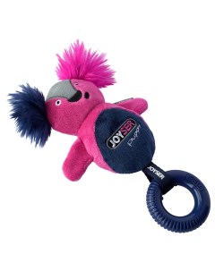 Игрушка для собак Белка с резиновым кольцом и пищалкой S M розовая 21 см Joyser