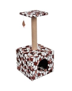 Домик для кошек Столбик куб с площадкой 35х30х85см в ассортименте Perseiline
