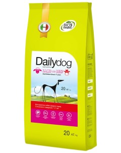Сухой корм для собак с ягненком и говядиной для средних пород 20 кг Dailydog