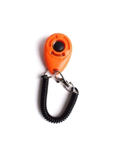 Кликер для дрессировки собак на браслете с карабином темно оранжевый Bentfores