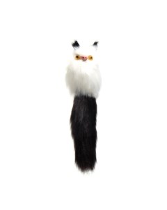 Игрушка для кошек Кот дружок искусственный мех корпус 7 см белая чёрная Nobrand