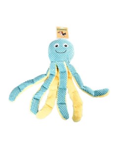 Игрушка пищалка мягкая игрушка для собак осьминожек голубой желтый 43 см Homepet