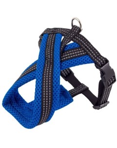 Шлейка нейлон Х образная с мягкой подкладкой синяя для собак 25 мм 50х60см Синий Каскад