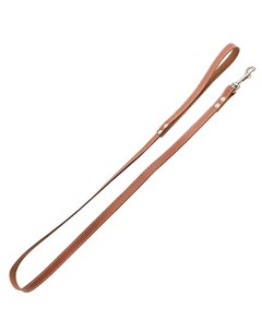 Поводок простой кожаный простроченный коричневый 15 мм х 120 см Homepet