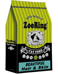 Сухой корм для кошек для красивой шерсти и кожи 5 шт по 1 5 кг Zooring