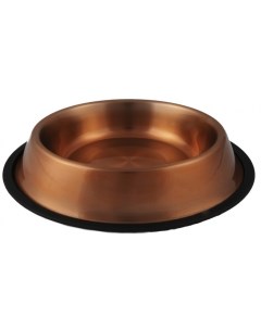 Одинарная миска для кошек и собак металл коричневый 0 45 л Ankur