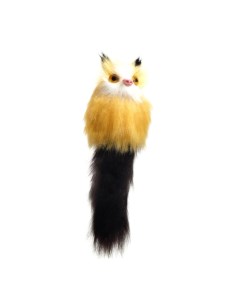 Игрушка для кошек Кот дружок искусственный мех корпус 7 см жёлтая чёрная Nobrand