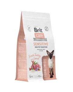 Сухой корм для кошек CARE Cat Sensitive Healthy Digestion с инд и ягнёнком 1 5 кг Brit*