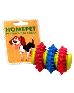 Жевательная игрушка для собак регби мяч желтый красный синий длина 6 8 см Homepet