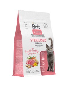 Сухой корм для кошек CARE Cat Sterilised Metabolic с индейкой 0 4 кг Brit*