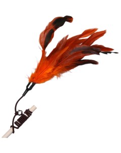 Дразнилка удочка с перышками и бубенчиком деревянная палочка 40 см микс цветов Пижон