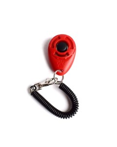 Кликер для дрессировки собак на браслете с карабином красный Bentfores